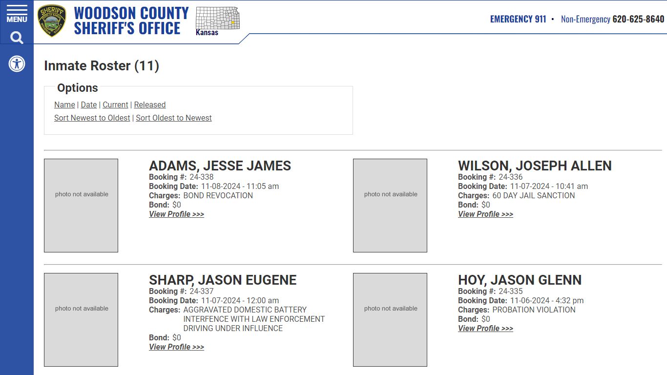 Inmate Roster - Current Inmates Booking Date Descending - Woodson ...