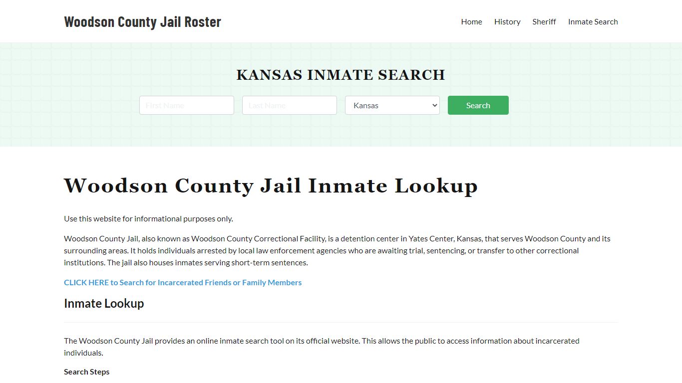 Woodson County Jail Roster Lookup, KS, Inmate Search