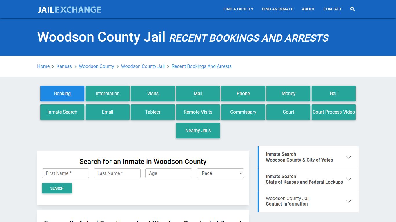 Woodson County Jail Recent Bookings And Arrests - Jail Exchange